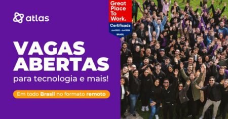 Atlas Technologies oferece vagas de emprego home office para candidatos das áreas de tecnologia