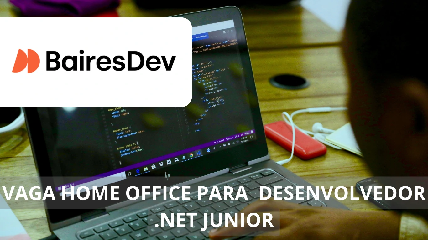 Vaga de emprego par profissional Desenvolvedor Junior .NET em regime home office na BairesDev