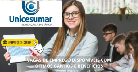 Unicesumar está contratando! Mais de 100 vagas home office, híbridas e presenciais para professores, assistentes, porteiros e outros cargos