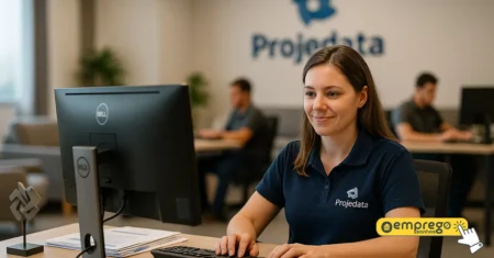 Vaga Home Office na Projedata! Atendimento a clientes através de tíckes, whatsapp corporativo e ligações telefônicas