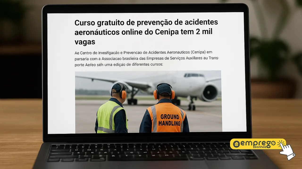 Cenipa oferece 2 mil vagas em curso online gratuito de Prevenção de Acidentes Aeronáuticos com certificado reconhecido 1 Cenipa oferece 2 mil vagas em curso online gratuito de Prevenção de Acidentes Aeronáuticos com certificado reconhecido