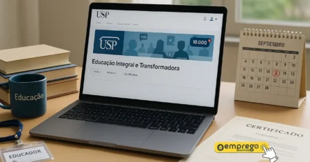 USP libera 10 mil vagas em curso gratuito para educadores, inscrições até 8 de setembro e certificado de extensão
