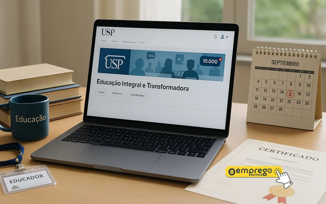 USP libera 10 mil vagas em curso gratuito para educadores inscrições até 8 de setembro e certificado de extensão
