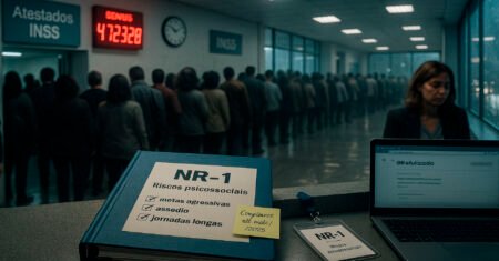 Crise de saúde mental lota o INSS, ansiedade e depressão disparam afastamentos e empresas correm para se adequar à nova regra da NR-1