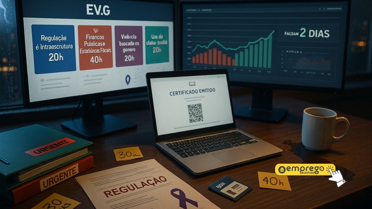 Sem tempo para capacitar? Escola Virtual Gov.br libera cursos gratuitos com certificado em regulação, finanças públicas, gênero e dados raciais; veja cargas e prazos