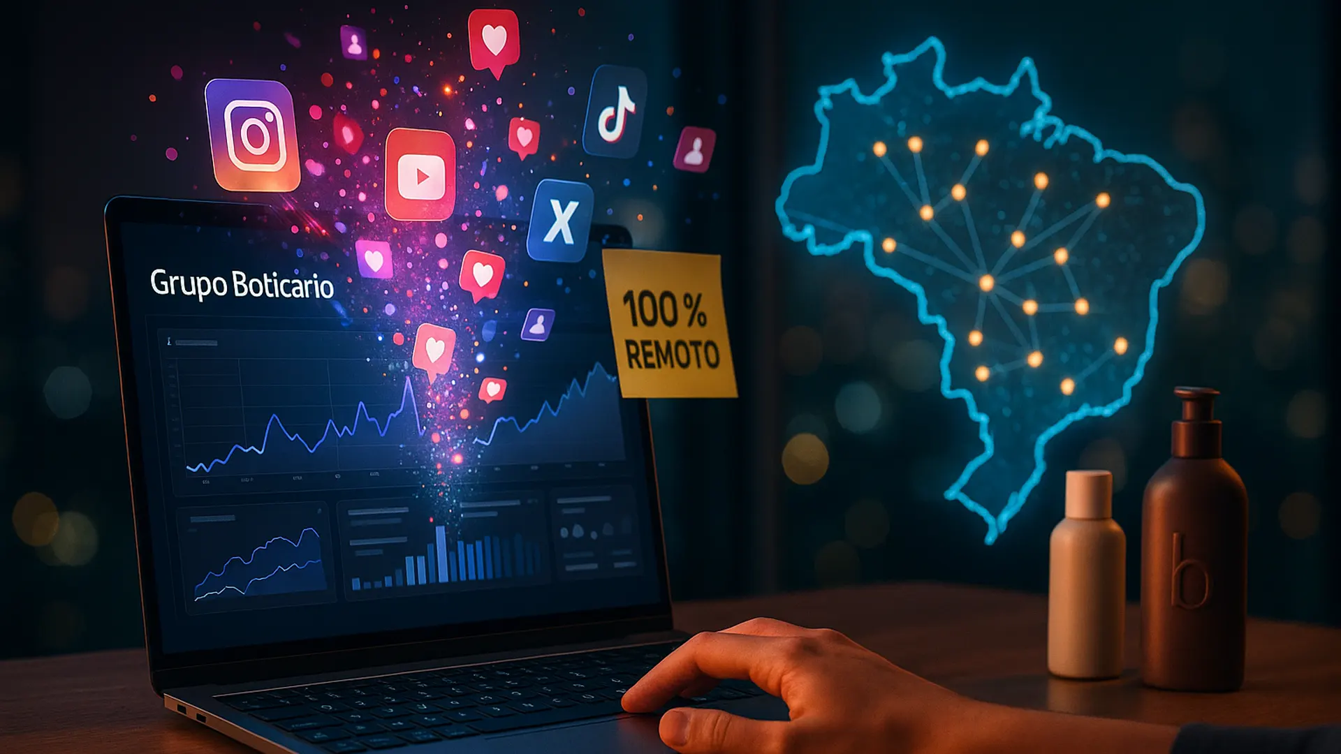 Vaga home office no Grupo Boticário oportunidade de Especialista I de Redes Sociais com modelo 100% remoto