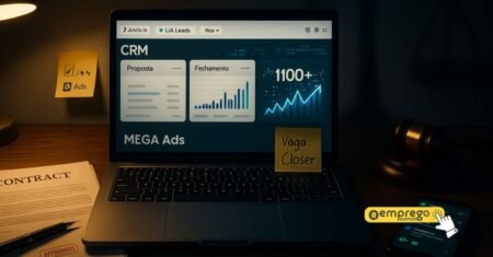 Mega Ads abre vaga no marketing jurídico com até R$ 7 mil, comissão garantida e possibilidade de atuação 100% online