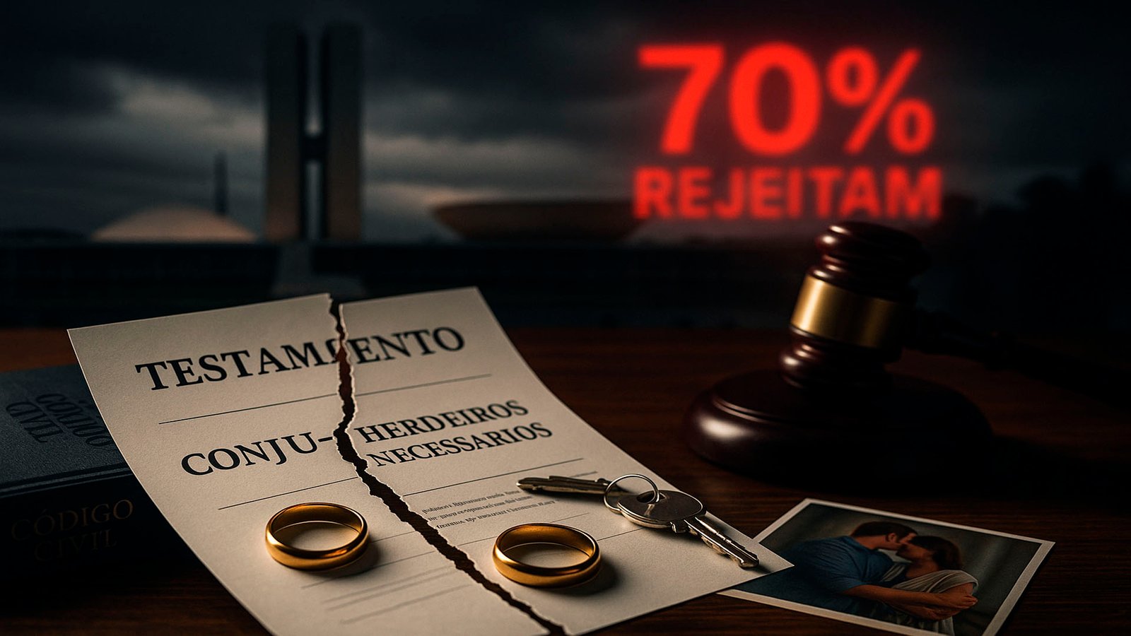 Novo Código Civil quer tirar cônjuge da herança, mas 70% rejeitam a proposta e pressionam Senado a manter cônjuges como herdeiros necessários