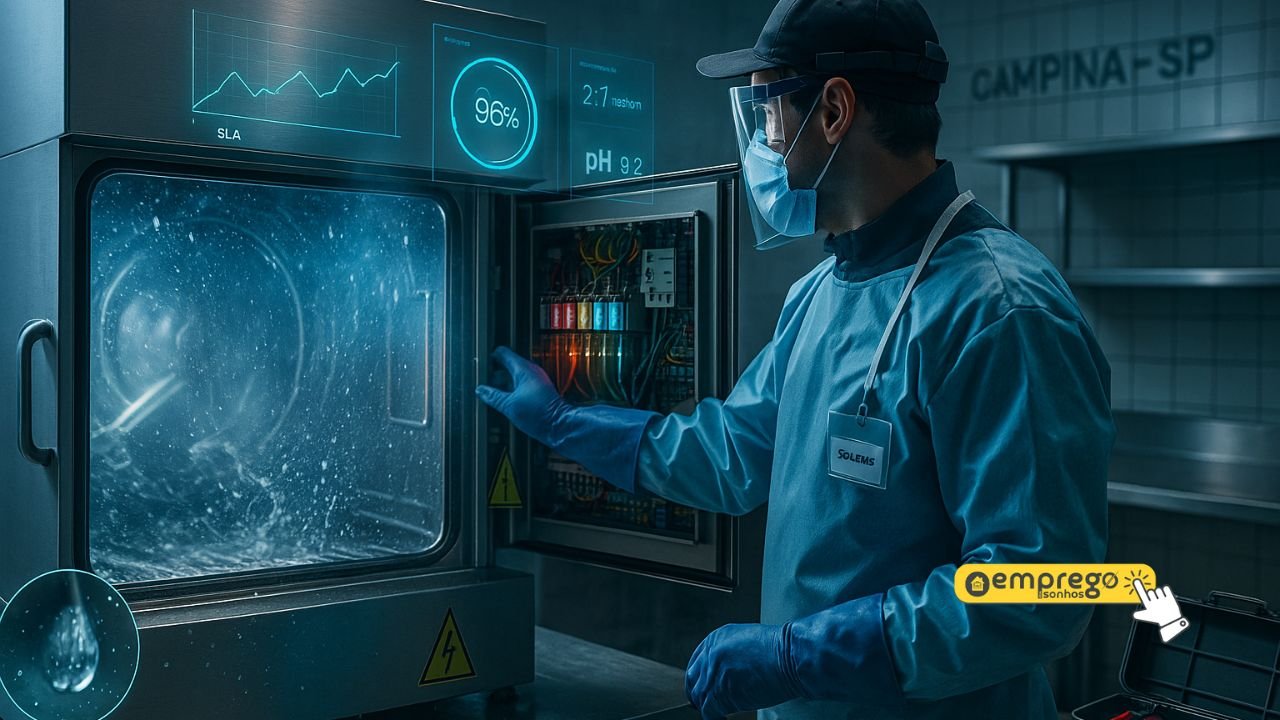 Vaga de Assistente de Pós-Vendas na Solenis em Campinas (SP): equipamentos de higienização e máquinas lava-louças 1 Vaga de Assistente de Pós-Vendas na Solenis em Campinas (SP): equipamentos de higienização e máquinas lava-louças