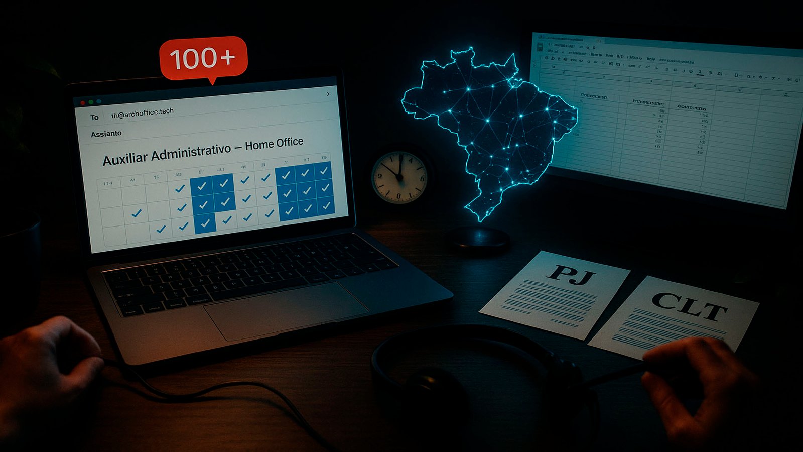 Vaga home office Auxiliar Administrativo na ArcH com trabalho remoto em todo o Brasil
