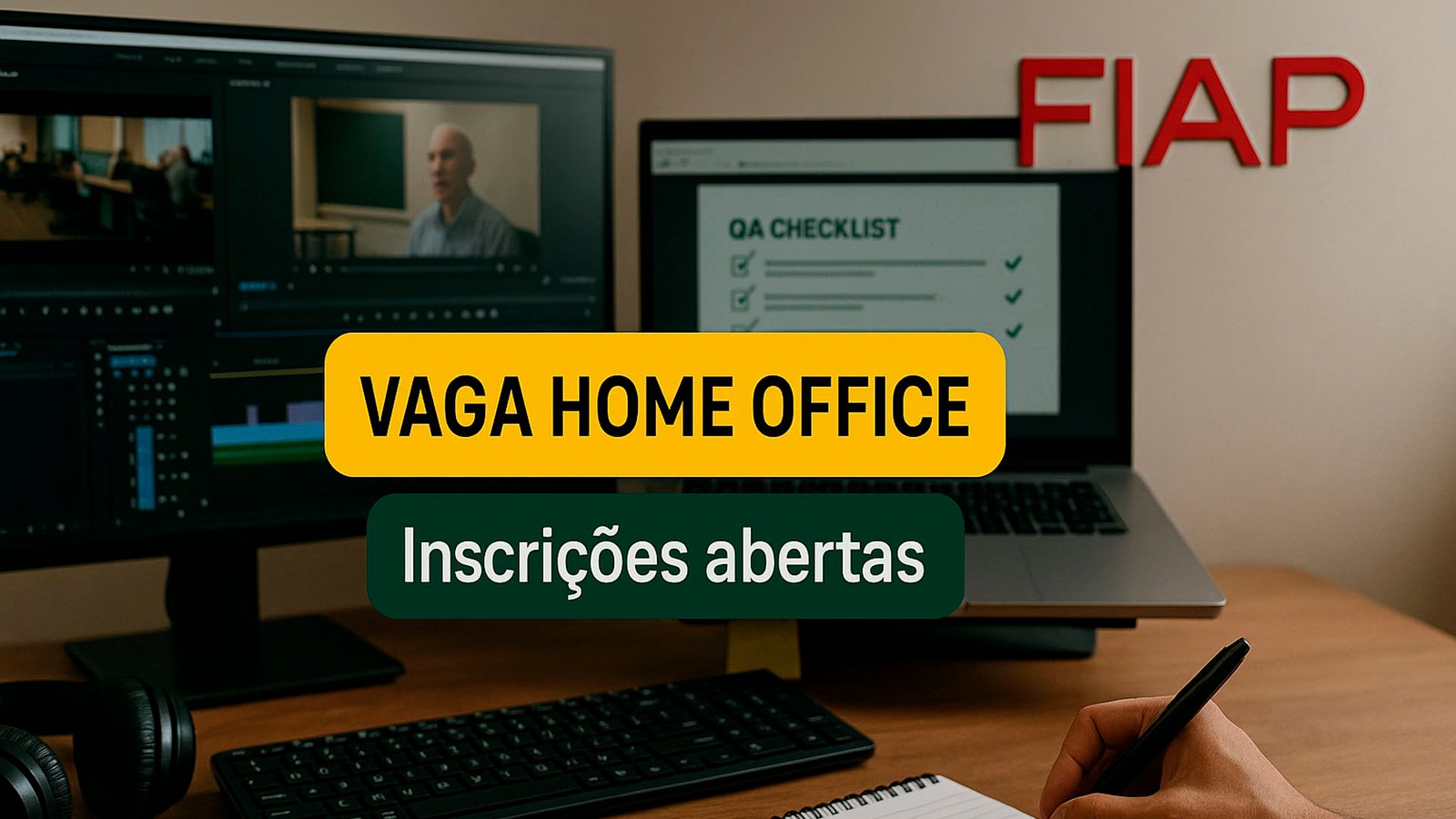 Trabalhe em casa das 13h30 às 19h30 na FIAP com Revisão de Vídeos, remuneração mensal + pacote de benefícios