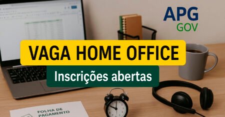 Vaga Analista de Departamento Pessoal Home Office na APG GOV com salário de R$ 5.000 + R$ 29,00 de vale-alimentação por dia