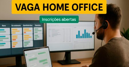 Vaga Home Office de Analista de Suporte ao Cliente na Quorum RH, atendimento via WhatsApp, TAKE BLIP, Pipefy e Nibo