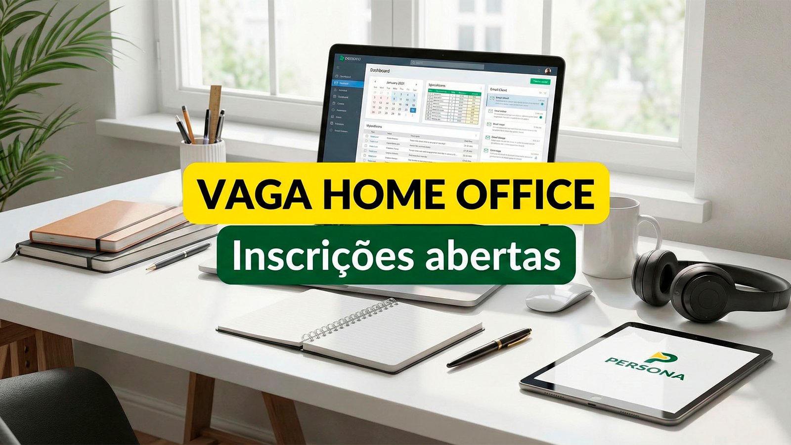 Vaga de emprego remota! Persona contrata Assistente Administrativo para Home Office com benefícios internacionais
