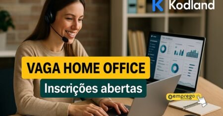 Consultor de Vendas Home Office na Kodland: trabalho remoto, comissão de 8% a 12% e bônus por apresentação