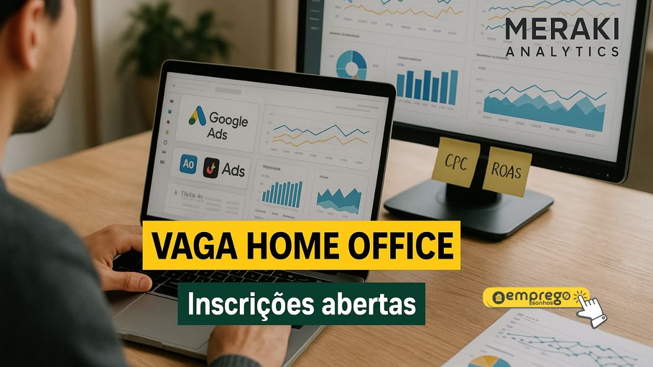 Gestor de Tráfego CLT na Meraki Analytics em Belo Horizonte: vaga 100% remoto com VA, Unimed e bônus para cursos