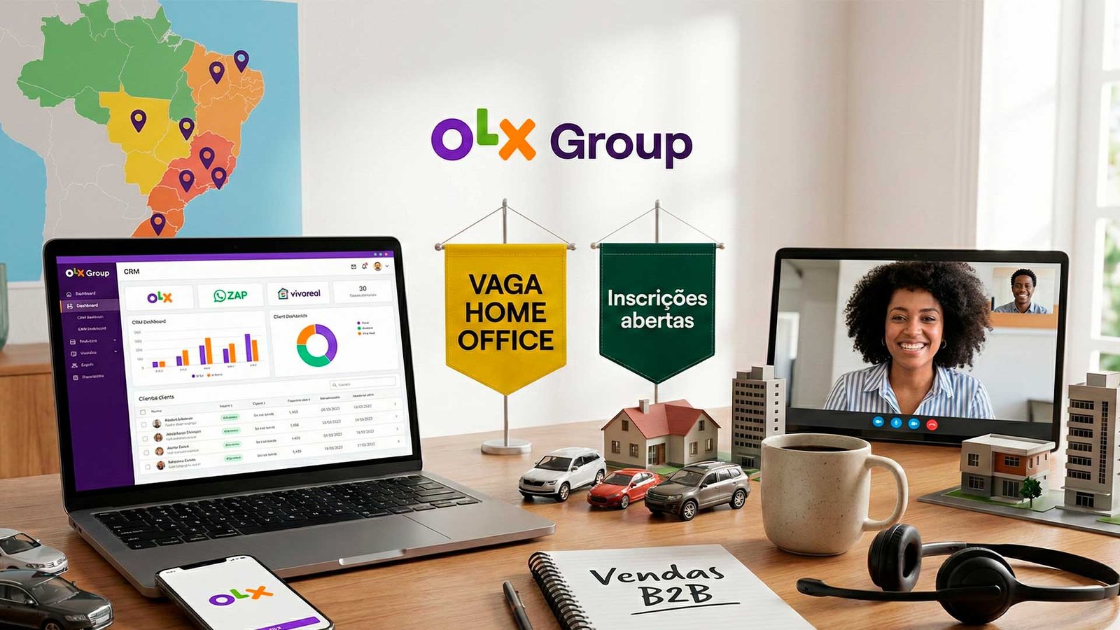 Vaga home office no OLX para Pessoa Executiva de Negócios Farmer com foco em vendas consultivas em automóveis e imóveis