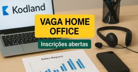 Vaga de Representante de Vendas na Kodland oferece comissões altas, trabalho 100% home office e atuação na educação digital infantil