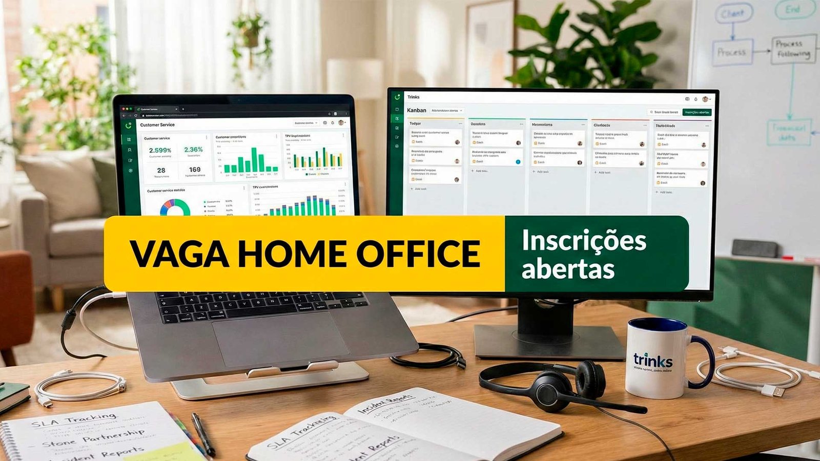 Vaga home office para Analista de Relacionamento Pl remoto na Trinks com foco em SLAs, incidentes e atendimento ao cliente