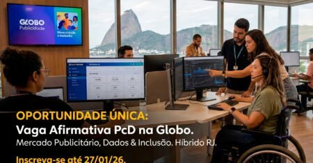 Quer entrar no mercado publicitário e falta uma chance inclusiva? Globo abre vaga PcD híbrida no Rio com inscrições até 27 de janeiro de 2026