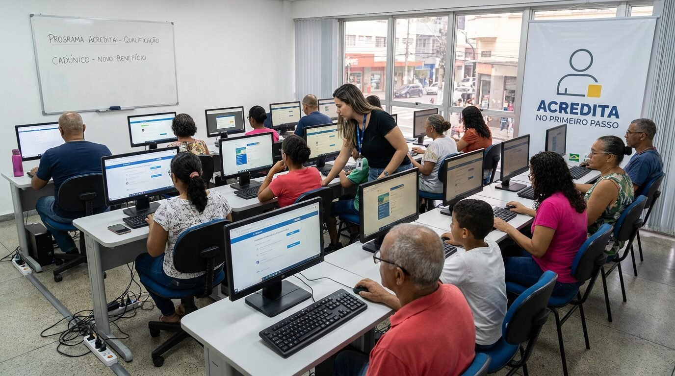 Jovens fazem curso gratuito de informática em centro público de capacitação
