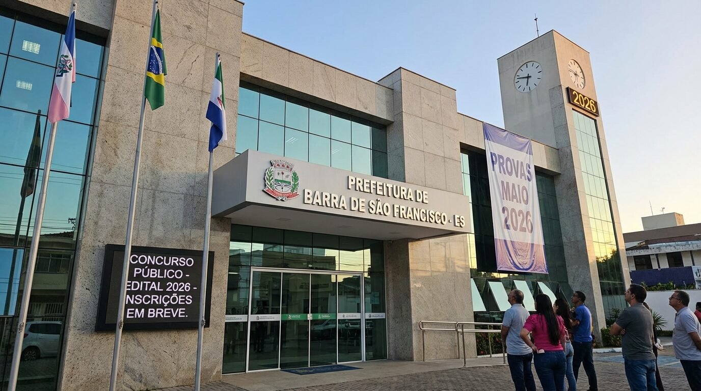 Vista da Prefeitura Municipal de Barra de São Francisco ES em dia útil