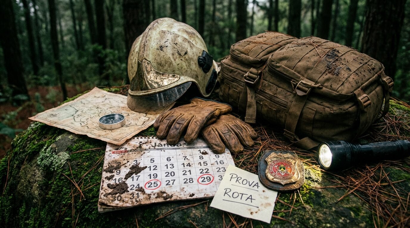 Bombeiros de Santa Catarina perfilados em formação durante atividade oficial