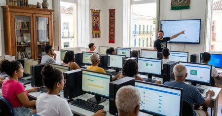 Olinda abre 530 vagas gratuitas em cursos de idiomas e tecnologia, inscrição presencial no Varadouro com início das aulas em 2 de março e reserva para 60+