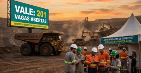 Vale abre processo seletivo com 201 vagas em cinco estados, amplia contratações para áreas operacionais e administrativas e inclui oportunidades de estágio