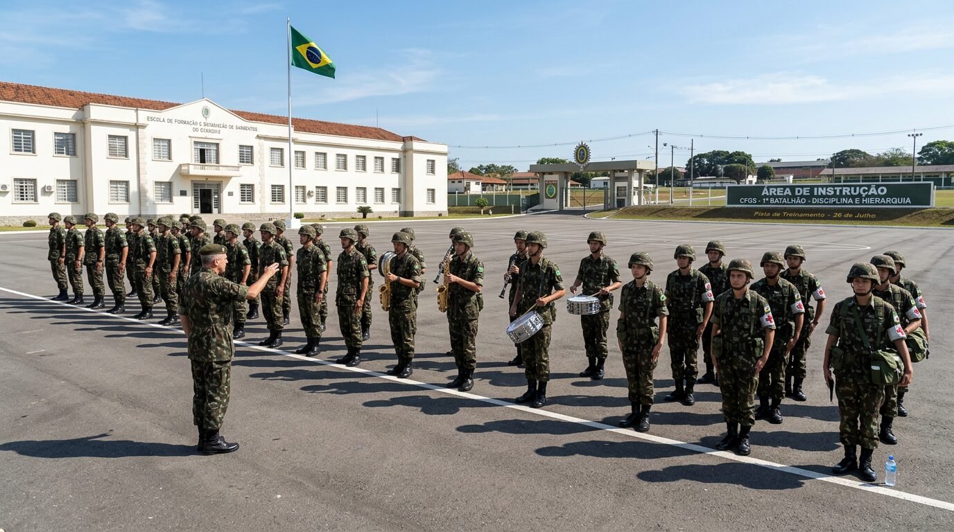 Concurso do Exército abre 1.100 vagas no CFGS com cotas e oportunidades em áreas geral, música e saúde, inscrições entre 30 de março e 4 de maio de 2026 e provas em 26 de julho