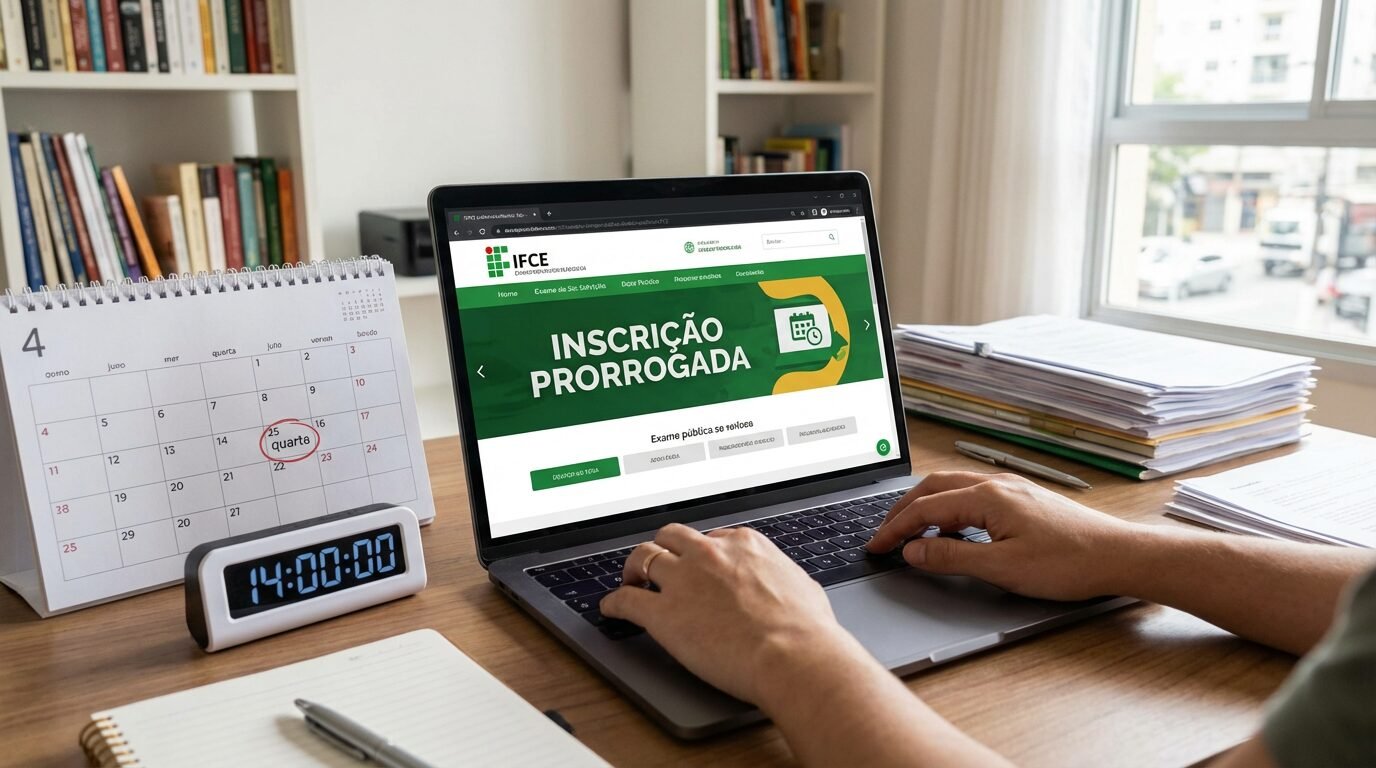 IFCE prorroga inscrições e evita corrida de última hora, prazo vai até quarta 25 às 14h e candidatos ganham fôlego para disputar 276 vagas com provas em abril e maio