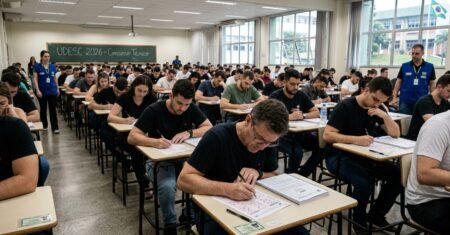 Gabarito da UDESC 2026 para cargos técnicos sai na terça 31 pelo Cebraspe, com 9.541 inscritos disputando 40 vagas e salários iniciais de até R$ 6,8 mil