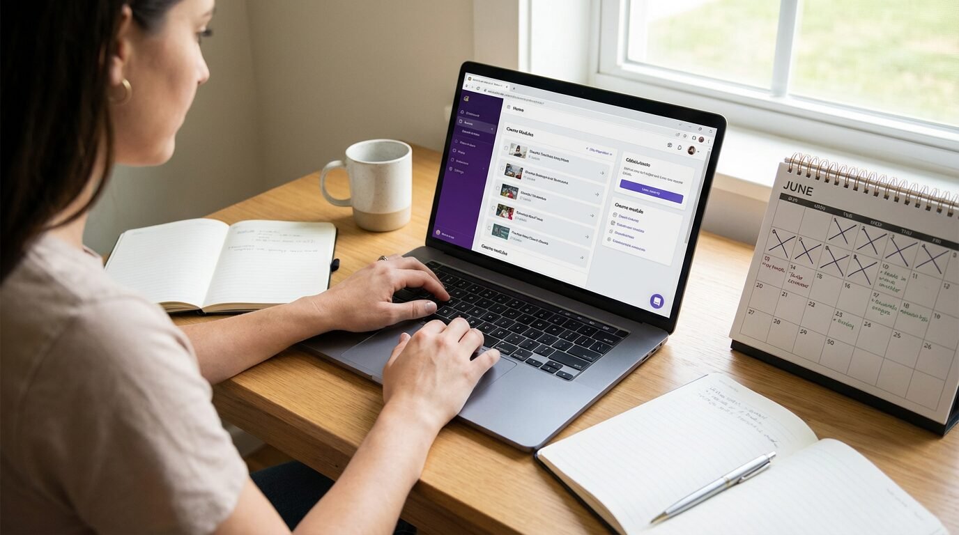 Estudante usando notebook para realizar curso online do IFMS em casa