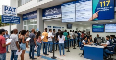 Comércio e turismo impulsionam 117 oportunidades no PAT de Ilhabela, seleção presencial no Via Verde e salários de até R$ 2,8 mil em bairros como Saco da Capela e Barra Velha