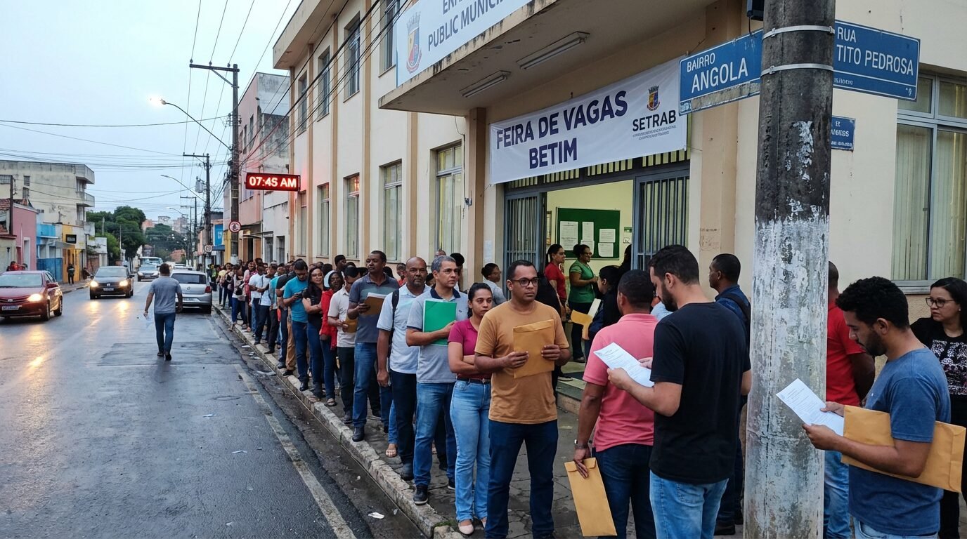 Seter Betim realiza seleção com 222 vagas em 30 profissões nesta terça 24, atendimento a partir das 8h na Rua Tito Pedrosa 55 no bairro Angola