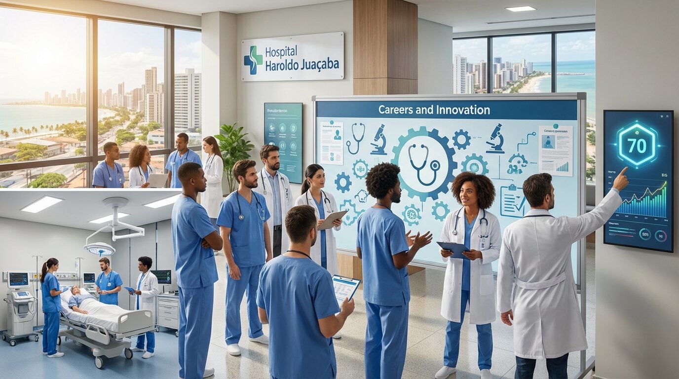 Profissionais de saúde atuando em hospital da Rede ICC Saúde em Fortaleza