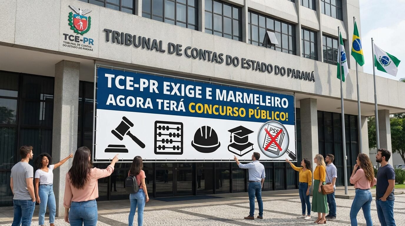 TCE-PR reforça obrigatoriedade de concurso público em Marmeleiro, aponta irregularidades em PSS para cargos essenciais e exige correções imediatas