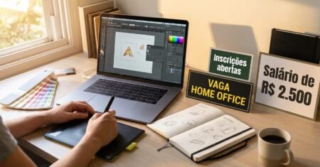 Vaga home office na Aliança para designer gráfico PJ, salário de R$ 2.500
