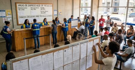 Distrito Federal abre 947 vagas de emprego nesta quinta, com salários de até R$ 2.633 e chances exclusivas para pessoas com deficiência