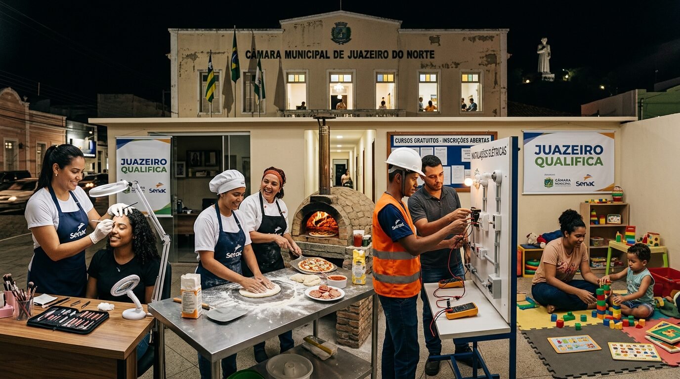 Câmara de Juazeiro do Norte abre 80 vagas em cursos gratuitos à noite e acelera capacitação profissional para ampliar renda e emprego