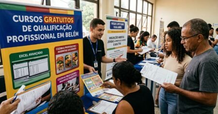 Cursos gratuitos abertos em Belém ampliam chance de emprego com vagas limitadas para abril e inscrição para jovens e adultos a partir de 16 anos