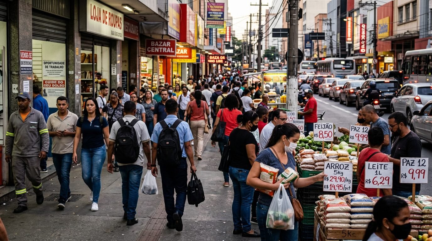 Emprego reage no Brasil, mas inflação corrói salários e expõe o impasse de uma economia que melhora nos indicadores e aperta no bolso