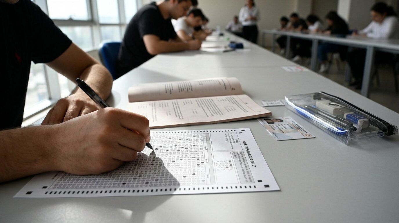 Candidato preenchendo prova de concurso público da Seduc em Rondônia