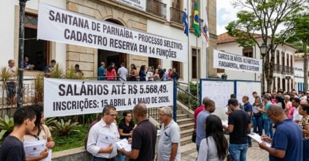 Santana de Parnaíba abre processo seletivo para cadastro reserva em 14 funções e oferece salários de até R$ 5,5 mil com inscrição até maio