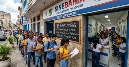Sinebahia de Senhor do Bonfim abre 18 vagas para segunda-feira, 6 de abril, e amplia chance de contratação em diferentes áreas