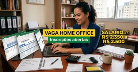 Empresa em São Paulo abre vaga home office para assistente administrativo na área financeira com salário de R$ 2.350 a R$ 2.500 e ensino médio completo